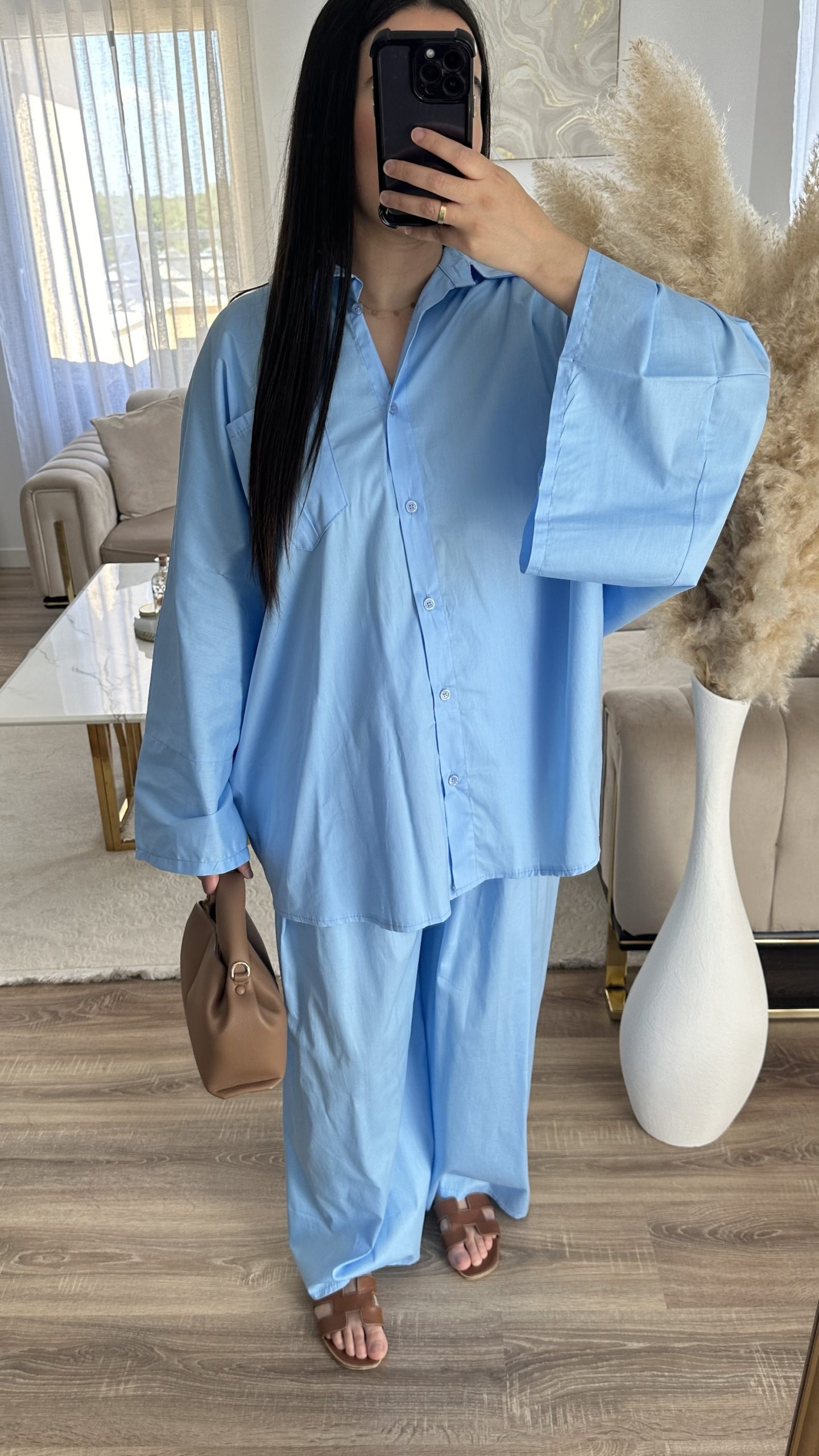 Ensemble popeline | bleu