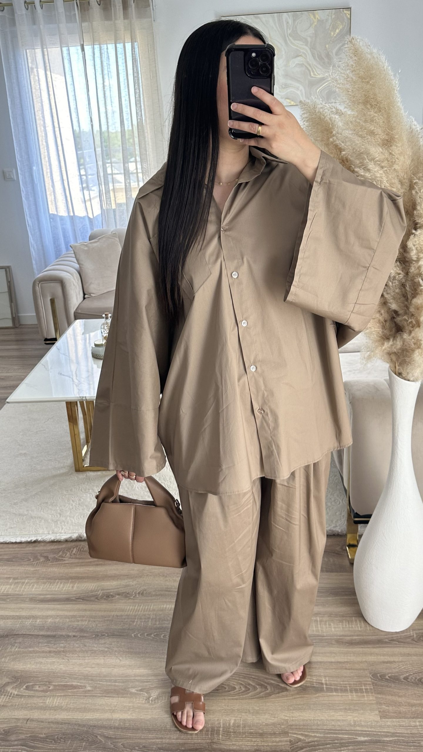 Ensemble popeline | camel