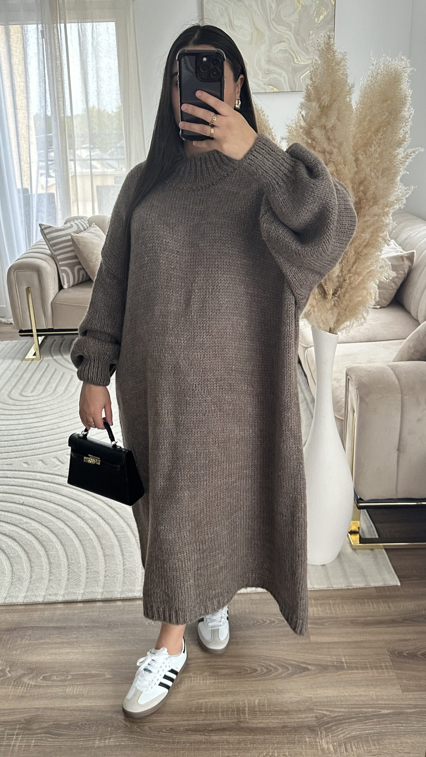 Robe pull mohair | taupe