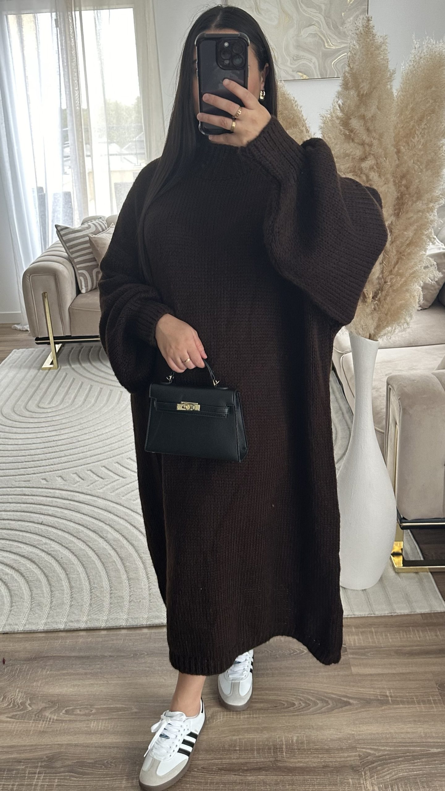 Robe pull mohair | marron