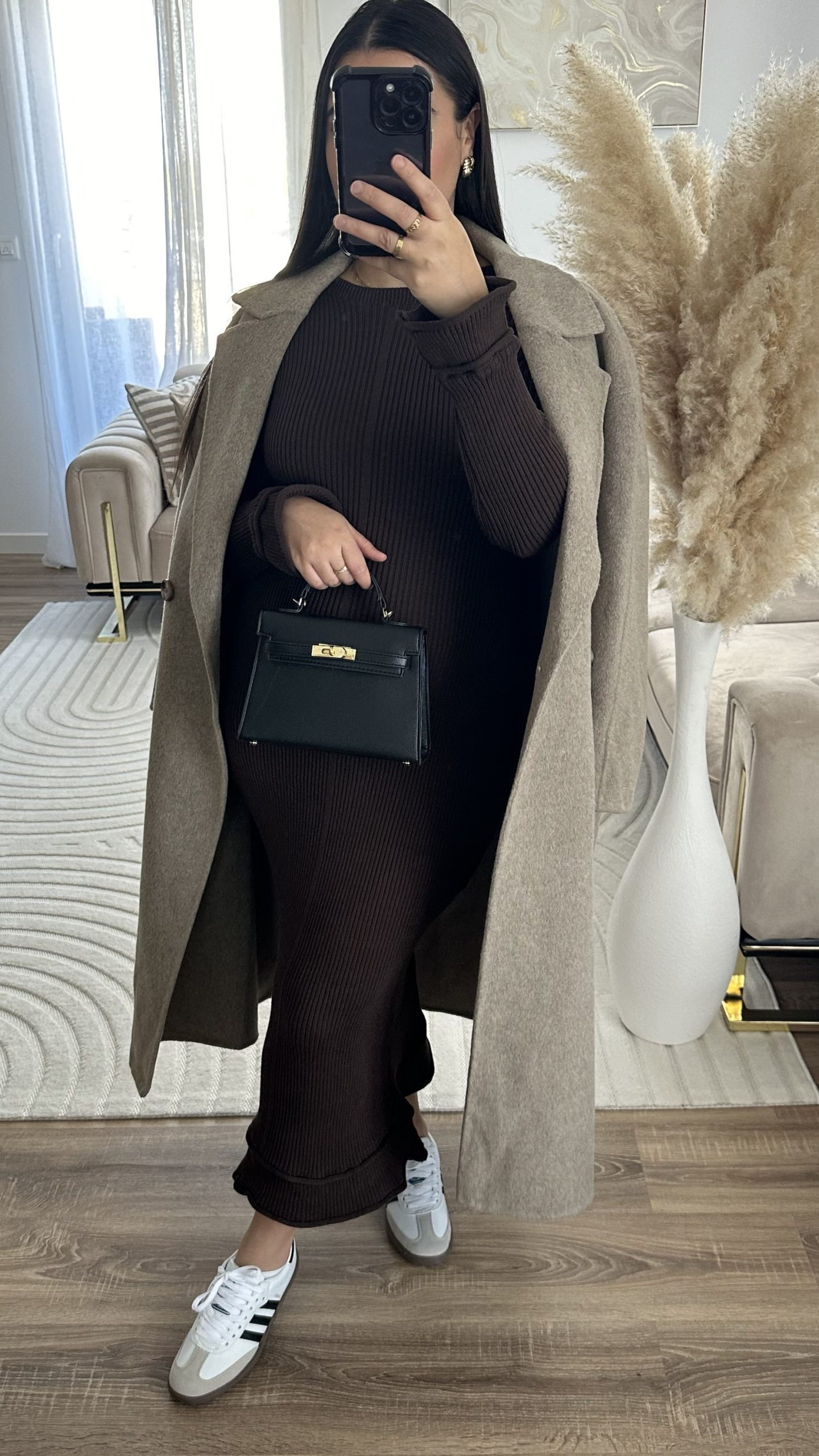 Robe pull sans fente | marron