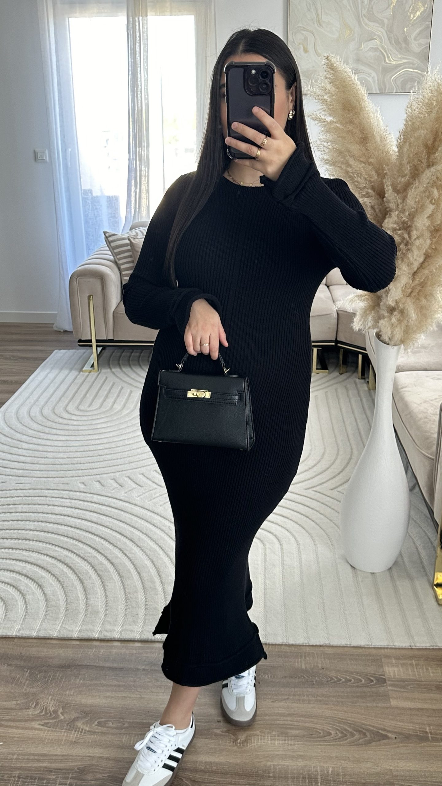 Robe pull sans fente | noir