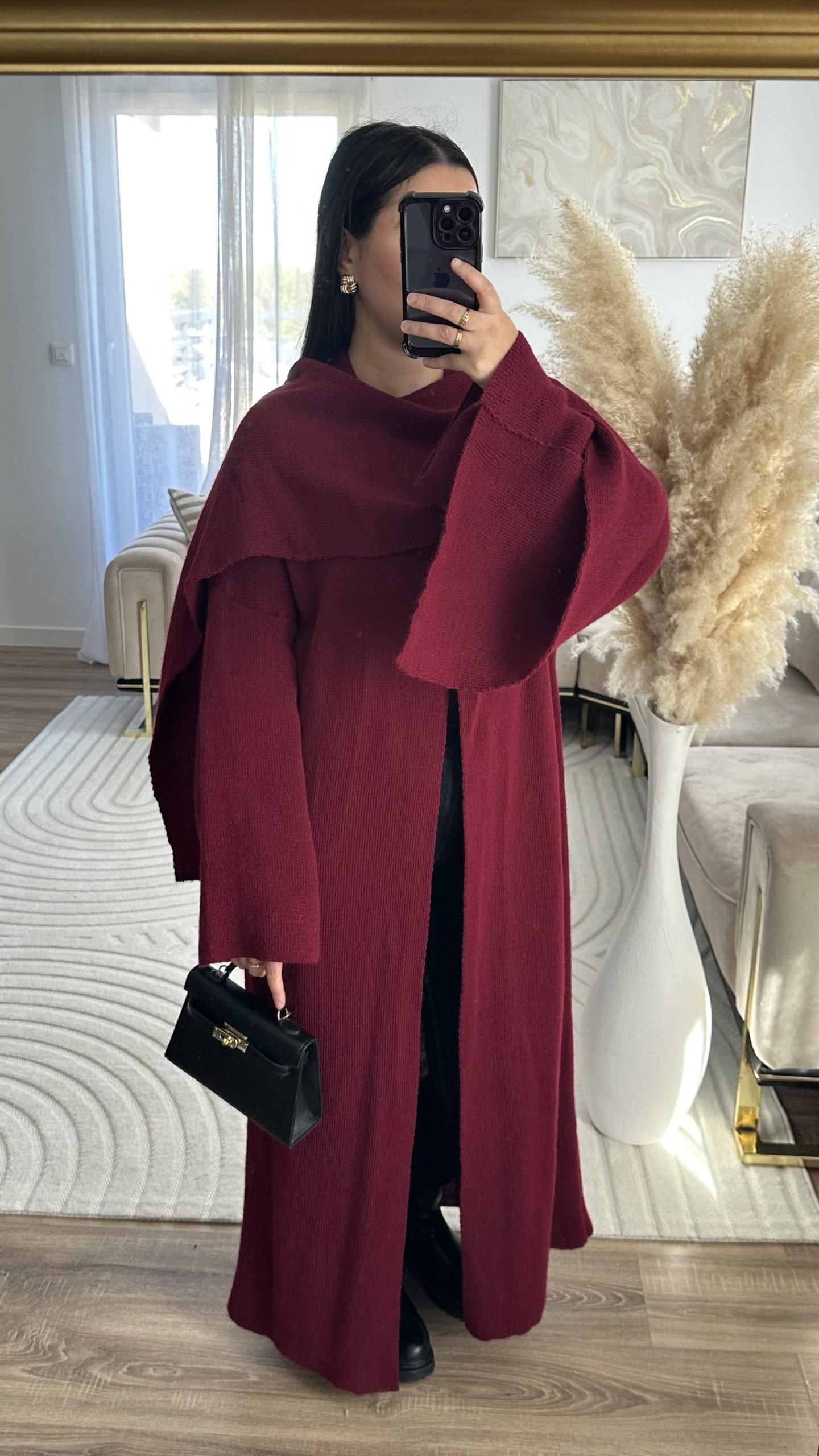 Gilet cape | bordeaux