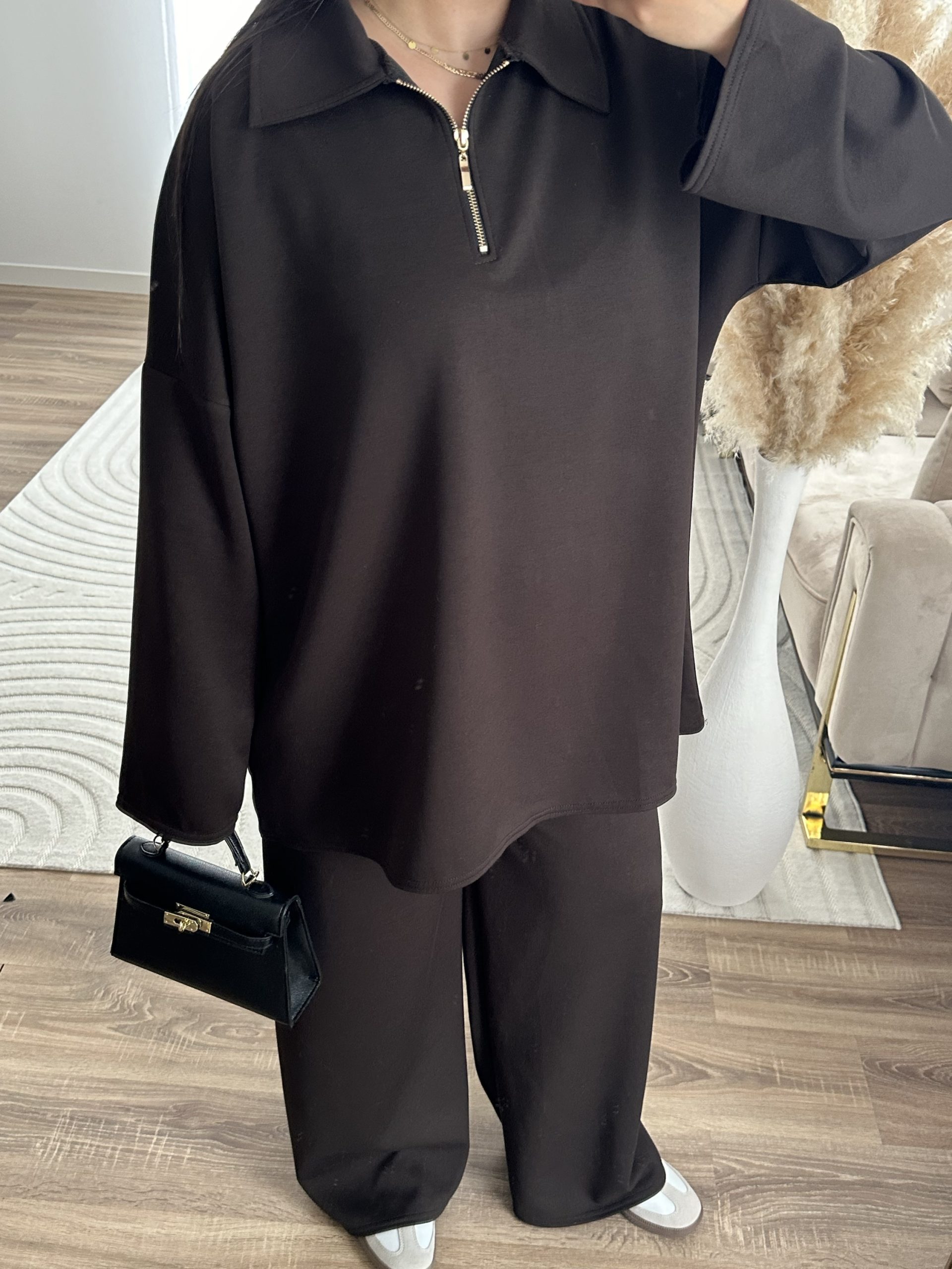 Ensemble zip | marron